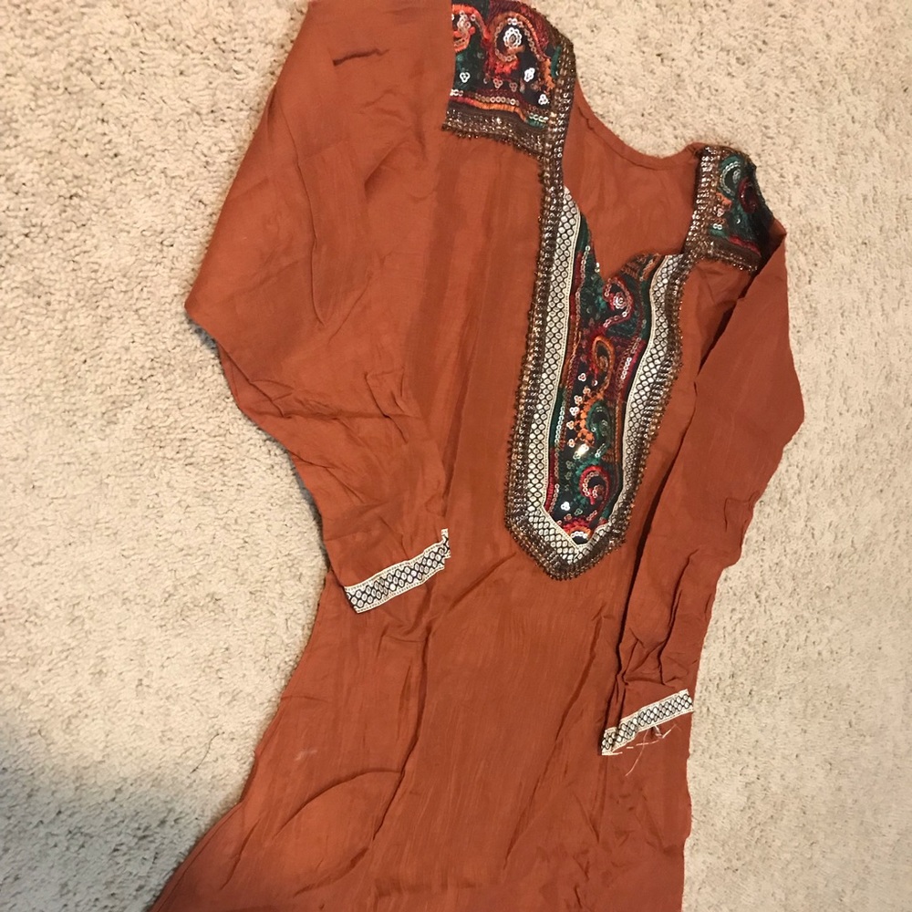 New brown cotton kurti